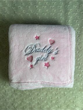 SL Home Fashions Daddy's Girl Pink Baby Blanket Stars Hearts Purple Soft Plush